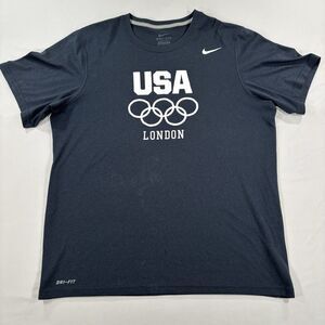 Navy Blue Nike Dri-Fit Team USA Olympic London T-Shirt Shirt Men's L